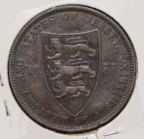 Jersey 1877 1/12 Shilling Lion animal  291750 combine shipping