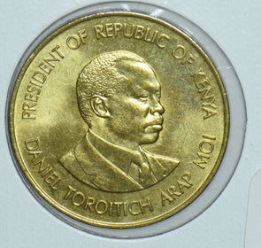 Kenya 1986 Daniel Toroitich Arap Moi 5 Cents Lions animal President Of Kenya 191