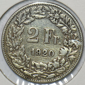 Switzerland 1920 2 Francs 151171 combine shipping
