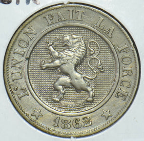 Belgium 1862 10 Centimes Lion animal  290378 combine shipping