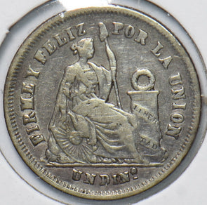 Peru 1866 Dinero 192777 combine shipping