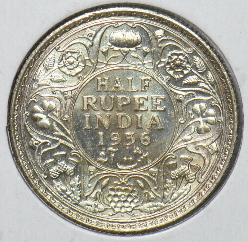 British India 1936 1/2 Rupee 490138 combine shipping