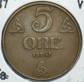 Norway 1937 5 Ore 153930 combine shipping