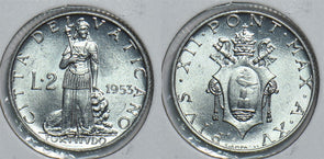 Vatican 1953 2 Lire 241074 combine shipping