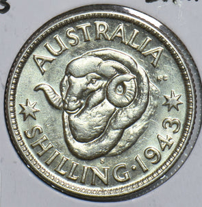 Australia 1943 S Shilling Ram 198837 combine shipping