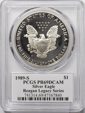 1989-S Silver Eagle Reagan legacy series PCGS PR69DCAM PC1667