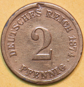Germany 1874 2 Pfennig Eagle animal 902331 combine shipping