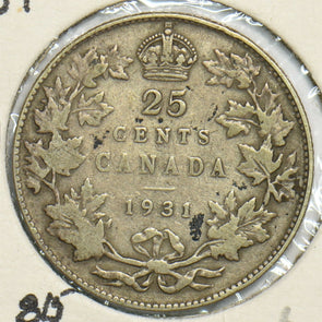 Canada 1931 25 Cents 0 904339 combine shipping