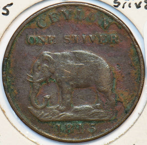 Ceylon 1815 Stiver Elephant animal Sri Lanka 1796 - 1948 490996 combine shipping