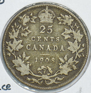 Canada 1908 25 Cents 298689 combine shipping