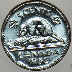 Canada 1952 5 Cents Beaver animal BU 152153 combine shipping