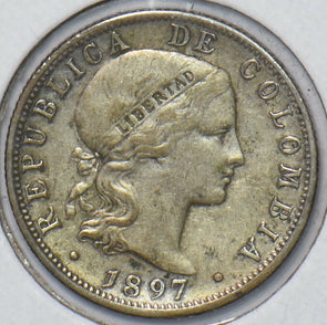 Colombia 1897 10 Centavos Condor animal 295140 combine shipping