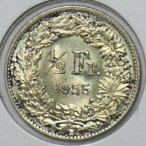 Switzerland 1955 1/2 Franc BU 295668 combine shipping