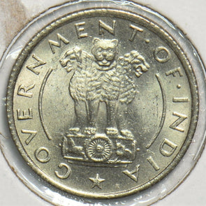India Republic 1950 B 1/4 Rupee Lion animal BU 295759 combine shipping