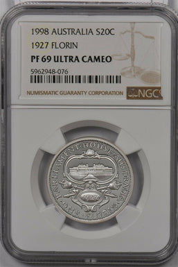 Australia 1998 20 Cents silver NGC Proof 69UC 1927 Florin NG1439 combine shippin