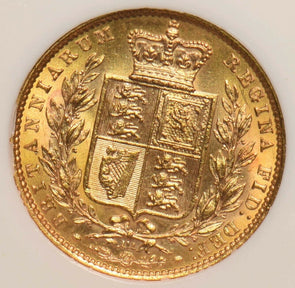 Great Britain 1872 Sovereign gold NGC AU58 Sheild NG1013 combine shipping