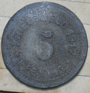 Germany 1917 5 Pfennig Ohligs 293090 combine shipping