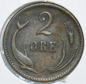 Denmark 1883 2 Ore Porpoise 240993 combine shipping